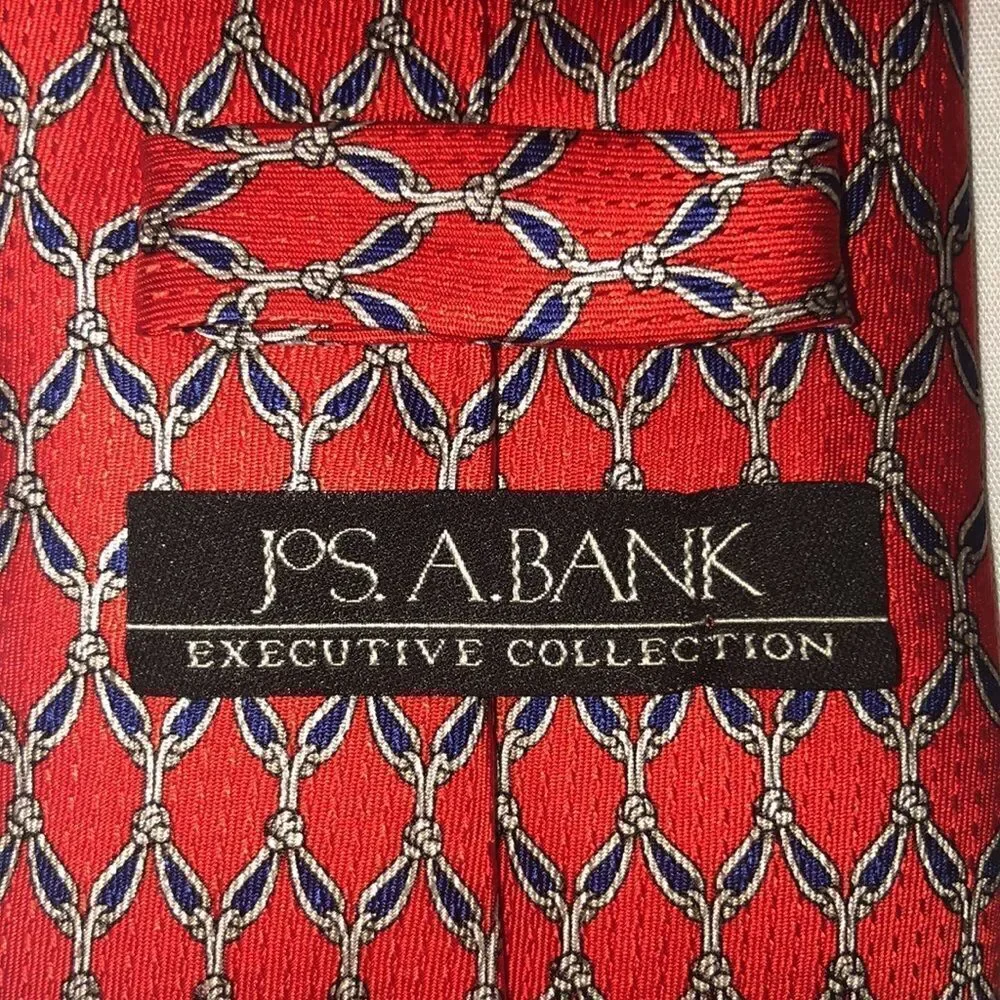 Jos. A. BANK Silk Executive Collection Red Blue Tie